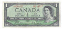 1954 Canada $1 Banknote Coyne-Towers,Devil's Face H/A, BC-29a (VF/EF)