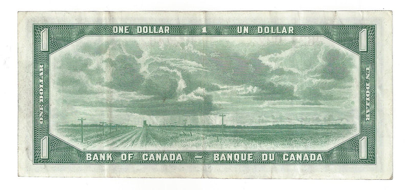 1954 Canada $1 Banknote Coyne-Towers,Devil's Face H/A, BC-29a (VF/EF)