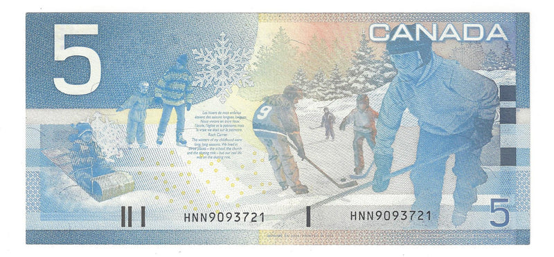 2004 Canada $5 Banknote Jenkins-Dodge, HNN, BC-62b, (UNC)