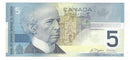 2005 Canada $5 Banknote Jenkins-Dodge, HOV, BC-62b, (Ch/Unc)
