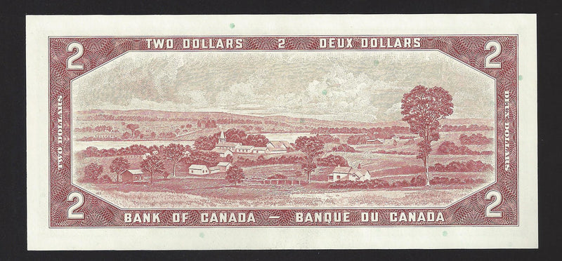 1954 $2 Bank of Canada Note Bouey-Rasminsky Prefix I/G5933911 BC-38c (UNC)