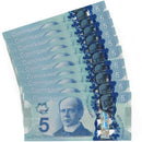 10X Sequential 2013 Canada $5 Banknote Lane-Macklem, IINR, BC-69e (G/UNC)
