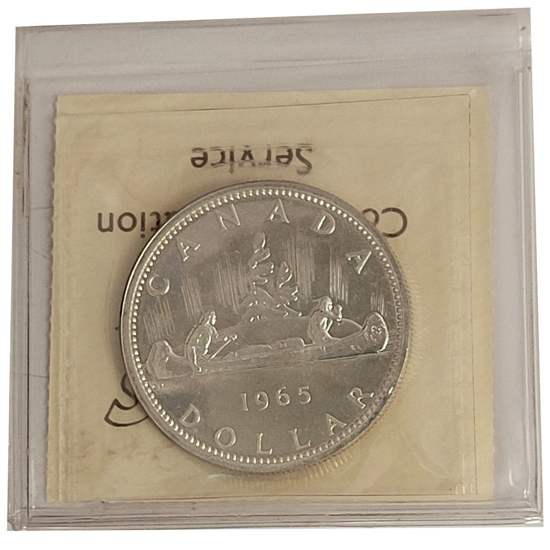 1965 SmBds Ptd 5 Type 1 Canada Silver $1 Dollar Certifield ICCS PL-65