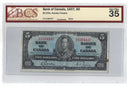 1937 Canada $5 Banknote Gordon-Towers, K/C, BC-23b Certified BCS VF-35