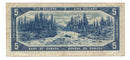 1954 Canada $5 Banknote Beattie-Coyne, K/C, BC-39a-i (F/VF)