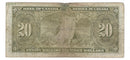 1937 Canada $20 Banknote Coyne-Towers, K/E, BC-25c (F)