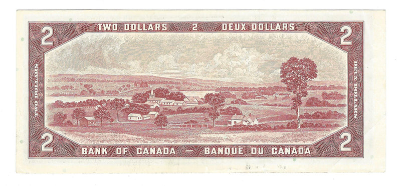 1954 Canada $2 Banknote Lawson-Bouey,Replacement *K/G, BC-38dA (AU)