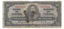 1937 $10 Bank of Canada Note Coyne-Towers, K/T, BC-24c (G)
