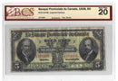 1928 $5 Bank Provincial Of Canada Chartered Note
