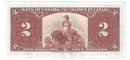 1937 Canada $2 Banknote Coyne-Towers,L/R, BC-22c (EF)