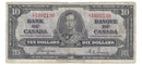 1937 $10 Bank of Canada Note Coyne-Towers, L/T, BC-24c (VG)