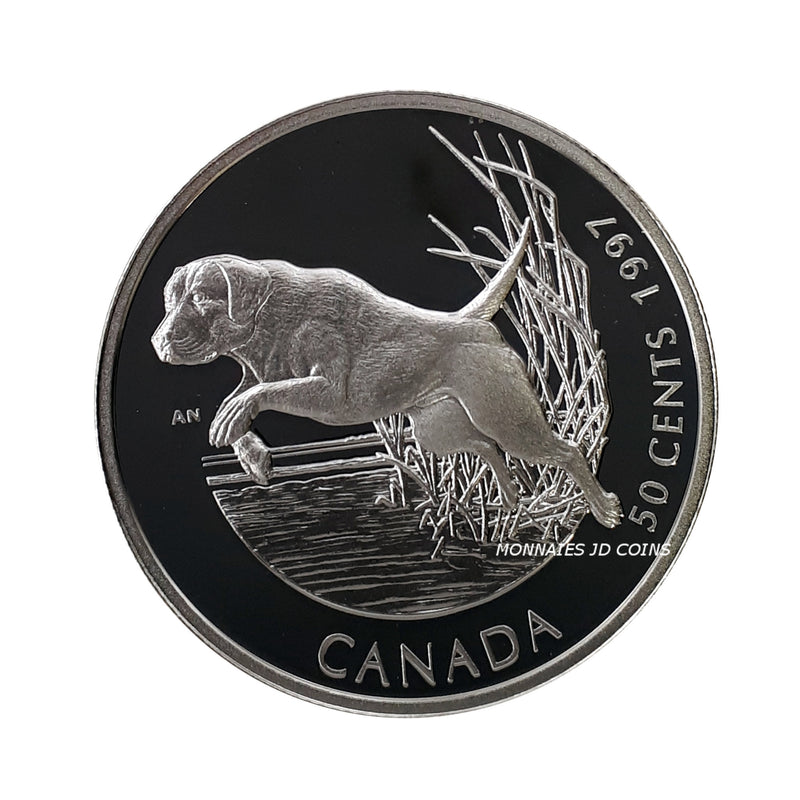 1997 Canada Fifty Cents Labrador Retriever Proof Sterling Silver