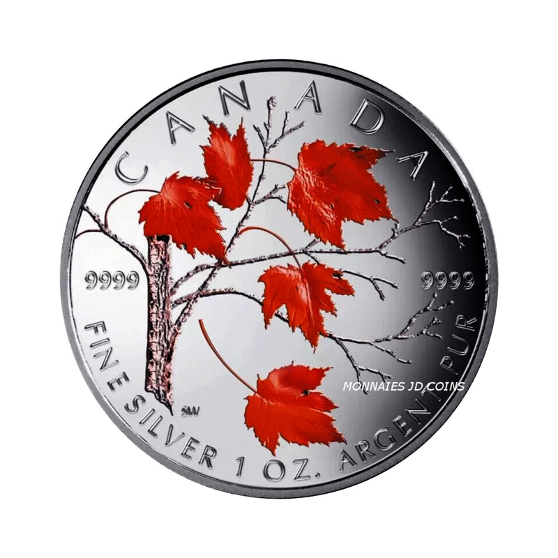 2004 Canada $5 Coloured Maple Leaf Fine Silver Coin ( No Tax )