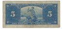 1937 Canada $5 Banknote Coyne-Towers, A/S, BC-23c (F/VF)