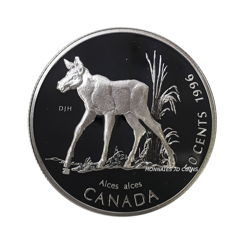 1996 Canada Fifty Cents Moose Calf Proof Sterling Silver