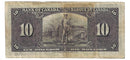 1937 Canada $10 Banknote Gordon-Towers, N/D, BC-24b (VG)