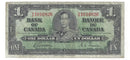 1937 Canada $1 Banknote Gordon-Towers (WP), N/M, BC-21c (VG)