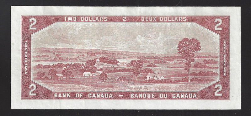 1954 $2 Bank of Canada Note Beattie-Rasminsky Prefix N/R1766381 BC-38b (EF)