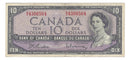 1954 Canada $10 Banknote Beattie-Rasminsky, N/V, BC-40b (Fine)