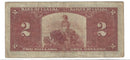 1937 Canada $2 Banknote Gordon-Towers,O/B, BC-22b (VG/F)