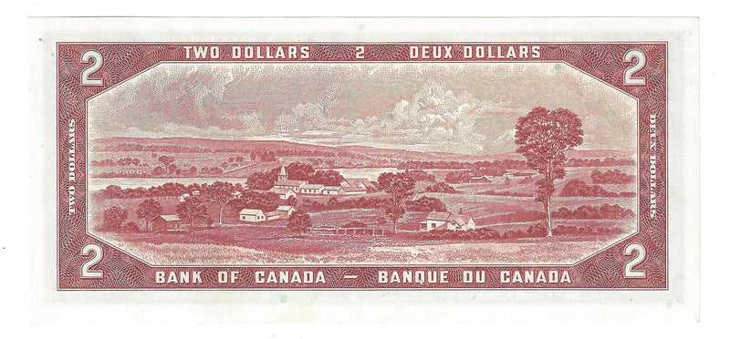 1954 Canada $2 Banknote Beattie-Coyne, P/B, BC-38a (Almost UNC)