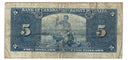 1937 Canada $5 Banknote Gordon-Towers E/C BC-23b Fine