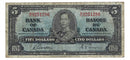 1937 Canada $5 Banknote Gordon-Towers R/C BC-23b Fine