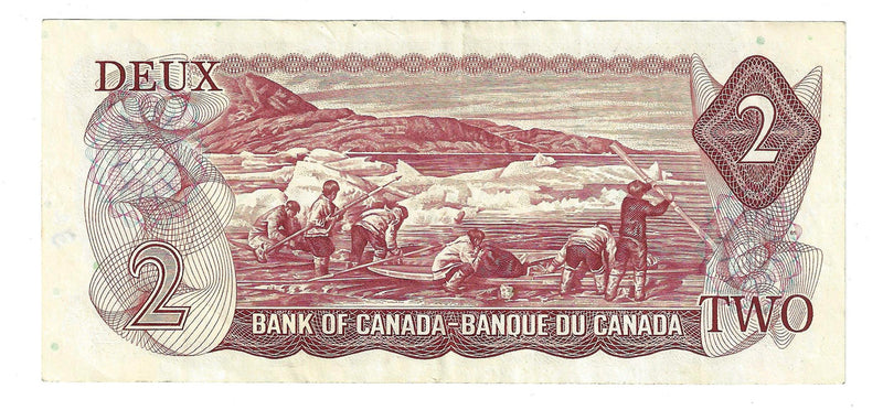 1974 $2 Bank of Canada Note Lawson-Bouey, Prefix RP,  BC-47a, Circ.