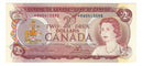 Replacement 1974 $2 Banknote Lawson-Bouey, Prefix *RW,  BC-47aA, C/Unc