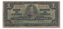 1937 Canada $1 Banknote Gordon-Towers (WP) S/A, BC-21c (VG)