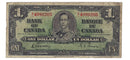 1937 Canada $1 Banknote Gordon-Towers (WP), S/L, BC-21c (VG/F)
