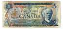 1972 Canada $5 Banknote Lawson-Bouey, S/T, BC-48b (VF/EF)
