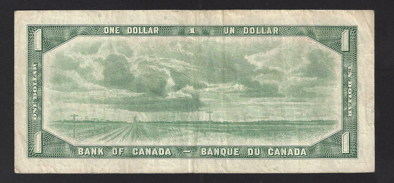 1954 $1  Replacement Bank of Canada Note Beattie-Rasminsky Prefix *S/O0101709 BC-37bA (VF)