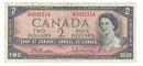 1954 Canada $2 Banknote Beattie-Rasminsky, Test S/R, BC-38bT (F/VF)