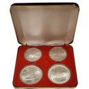 1976 Canada Serie VII Olympic Montreal Complet Set Of 4 Silver Sterling Coins With Box Without Certificate