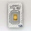 Sunshine Minting GOLD Refinery 1 Gram Solid 999.9 FINE Bar Ingot