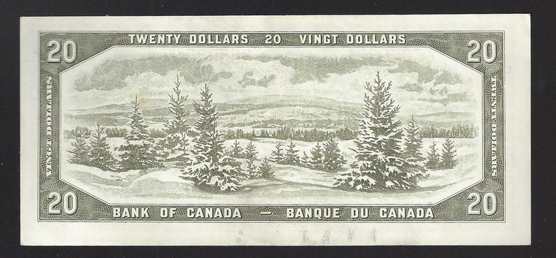 1954 $20 Bank of Canada Note Beatie-Rasmintsky Prefix T/E6659961 BC-41b (UNC)