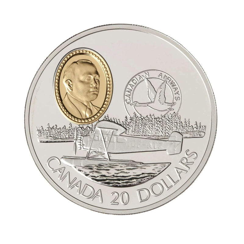 1993 Canada $20 Aviation Series I : Fairchild 71c Sterling Silver Coin