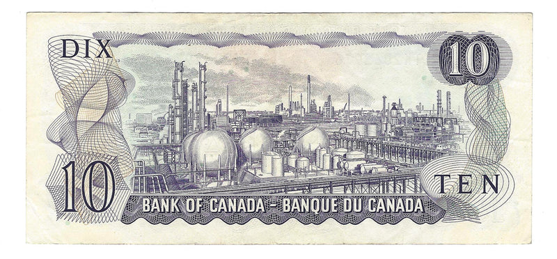 1971 Canada $10 Banknote  Lawson-Bouey ,TK, BC-49c  (Circ.)