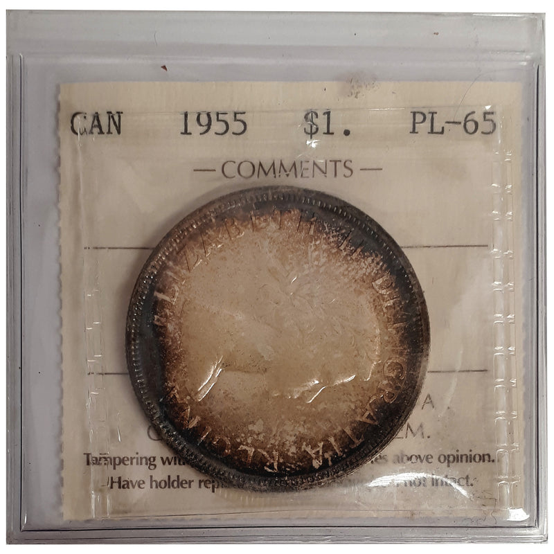 1955 Canada Silver $1 Dollar Certifield ICCS PL-65