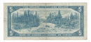 1954 Canada $5 Banknote Beattie-Coyne, U/C, BC-39a-i (F/VF)