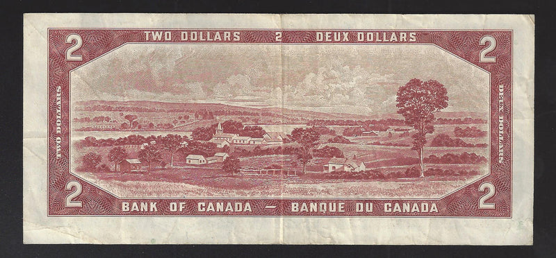 1954 $2 Bank of Canada Note Beattie-Coyne Prefix W/B5046416 BC-38a (VF)
