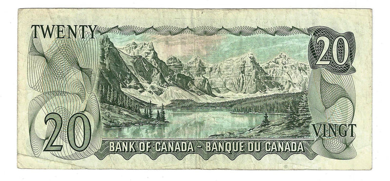 1969 Canada $20 Banknote  Lawson-Bouey,  BC-50b, Circ.