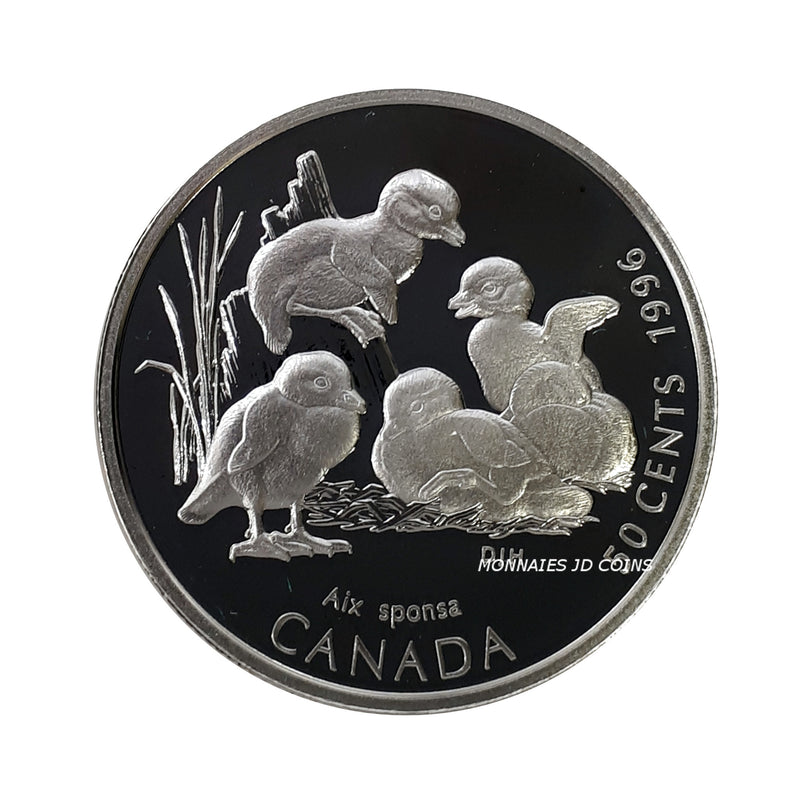 1996 Canada Fifty Cents Wood Ducklings Proof Sterling Silver