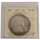1957 FWL Canada Silver $1 Dollar ICCS PL-65