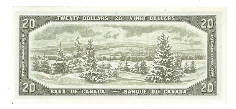 1954 $20 Banknote Beattie-Rasminsky,X/E, BC-41b UNC