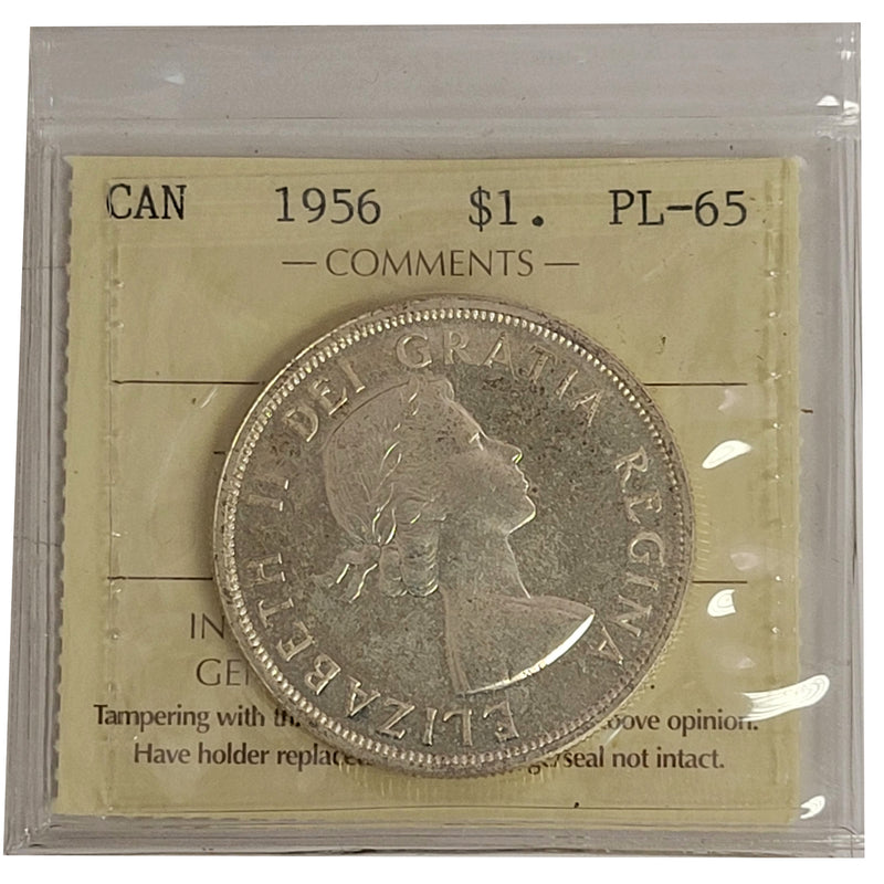 1956 Canada Silver $1 Dollar ICCS PL-65