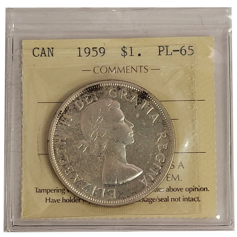 1959 Canada Silver $1 Dollar Certifield ICCS PL-65