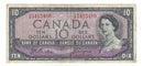 1954 Canada $10 Banknote Beattie-Coyne, Y/D, BC-40a (F/VF)