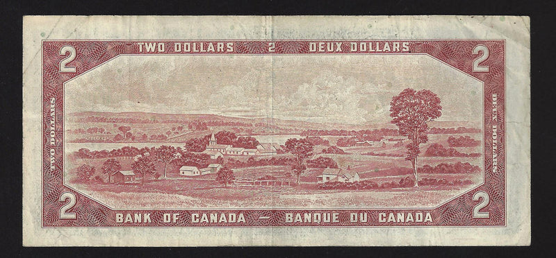 1954 $2 Bank of Canada Note Beattie-Rasminsky Prefix Y/U3510234 BC-38b (VF)